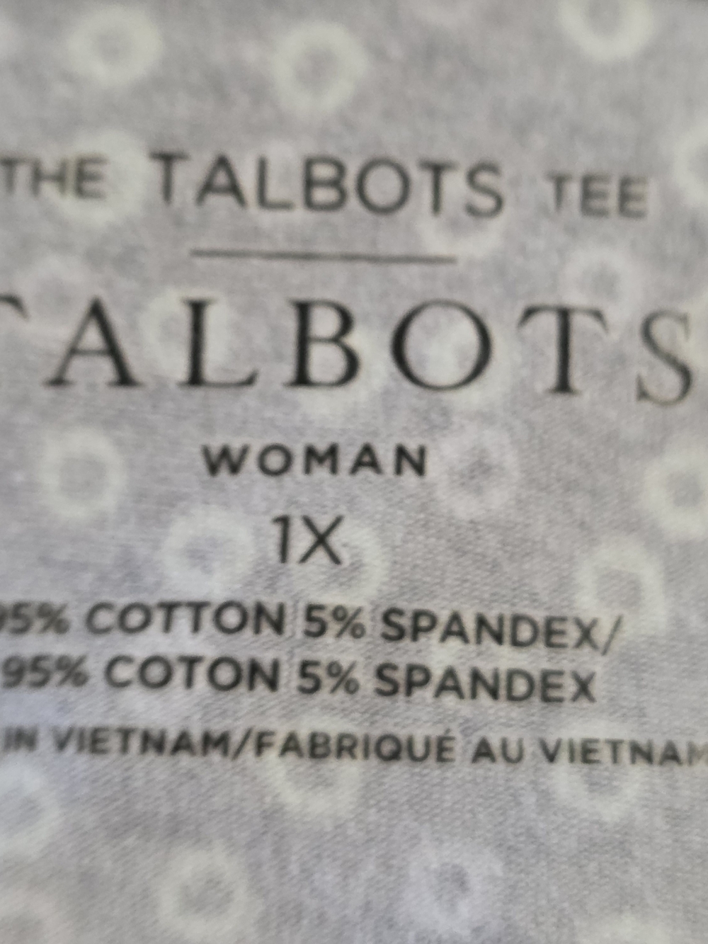 Talbots The Talbots Tee Navy Blue Dot Print 3/4 Sleeve Top Size 1X - Picture 7 of 7